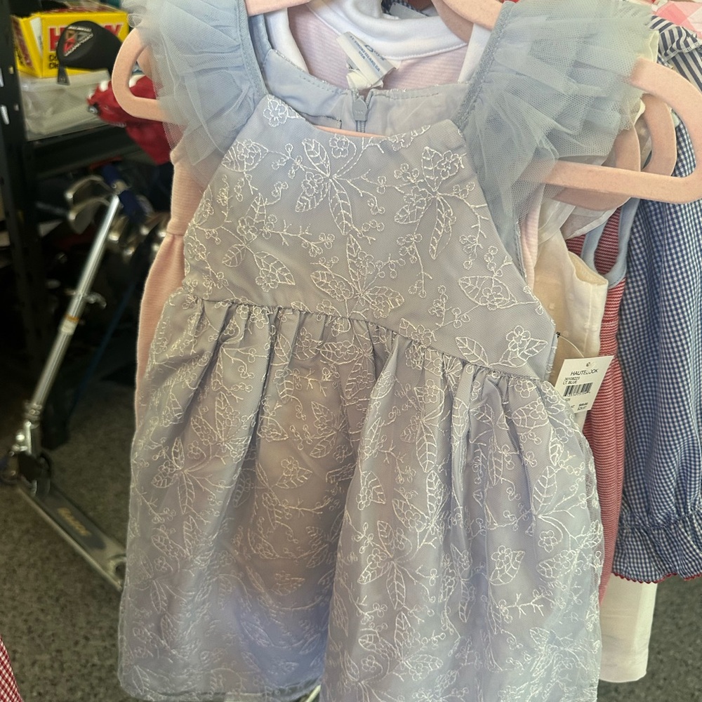 Kids Lavender Dress with Floral Embroidery
